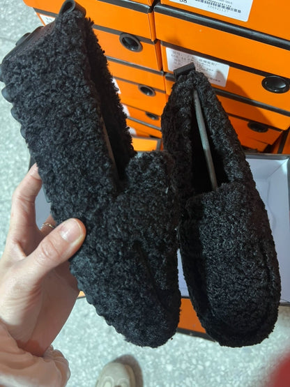 Winter Plush Flats Shoes Ins Fashion Slip On Loafers