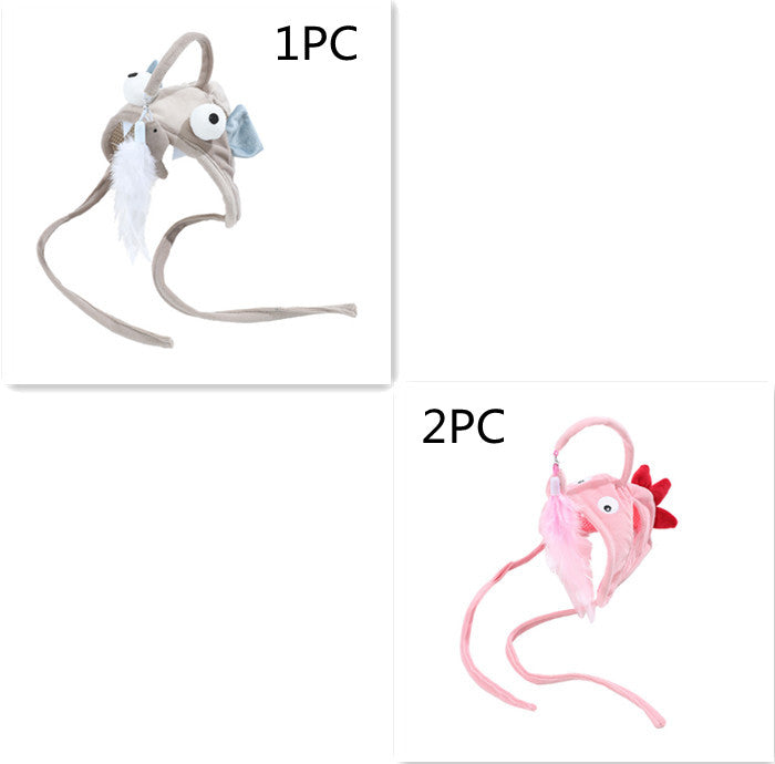 New Head Wearing Feather Funny Cat Stick