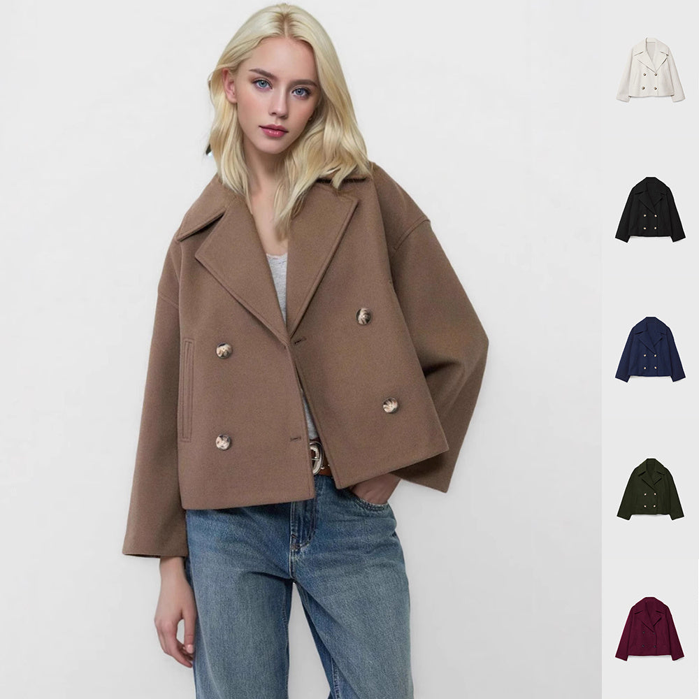 Ins Double-breasted Lapel Blazer Jacket Fashion Loose