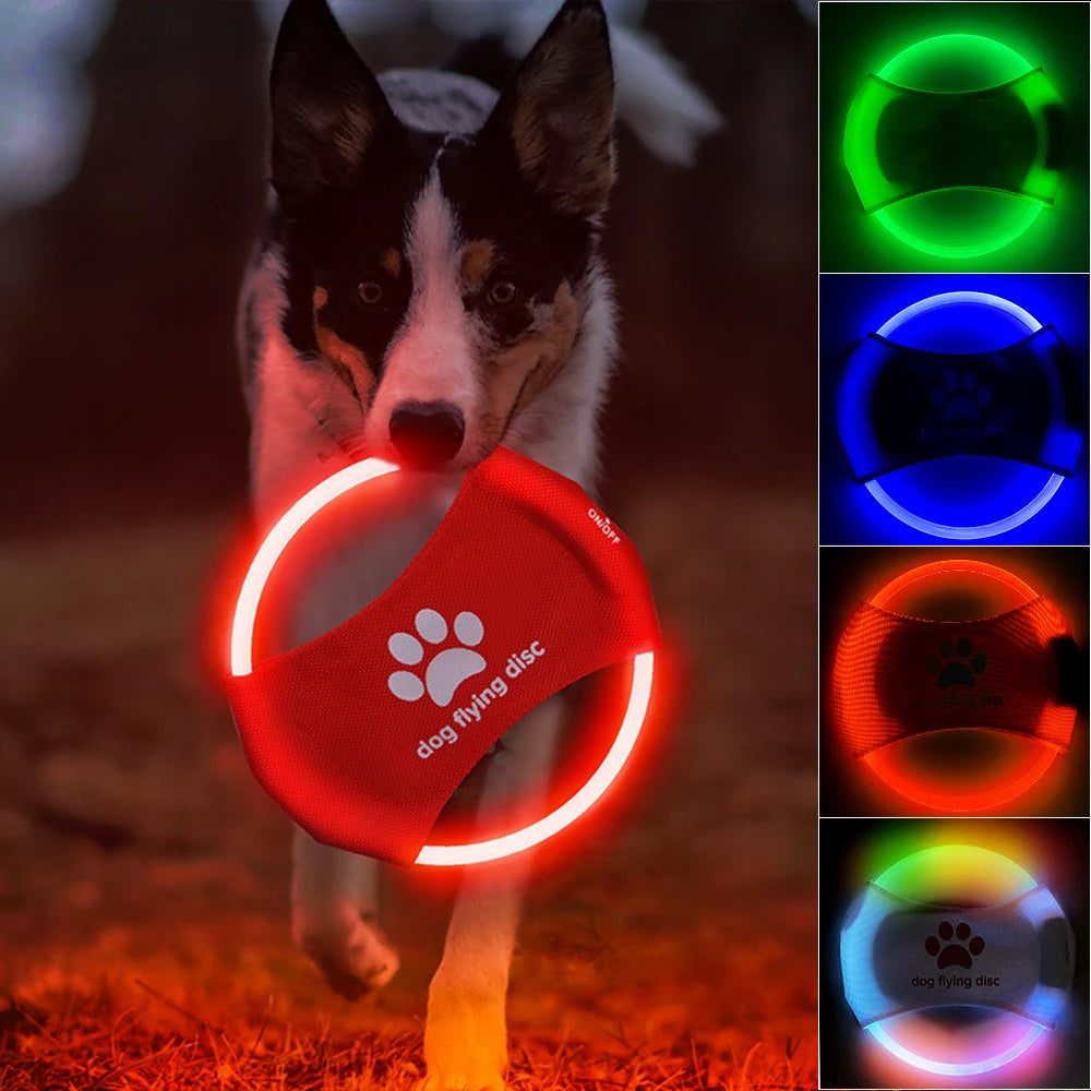 Dog Flying Discs Light Glowing LED Luminous Training