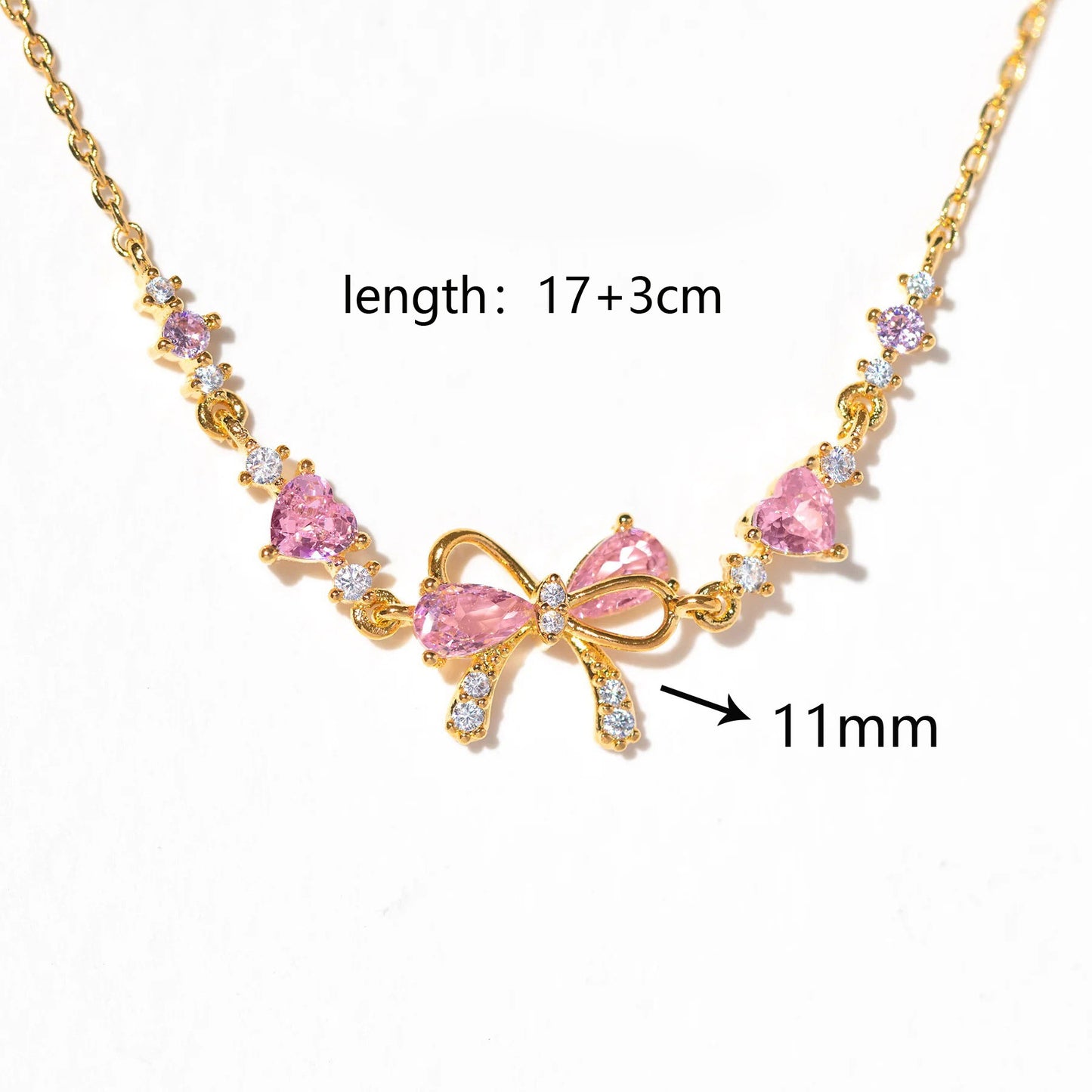 Sweet Bow Heart Rhinestone Bracelet Y2K Ins