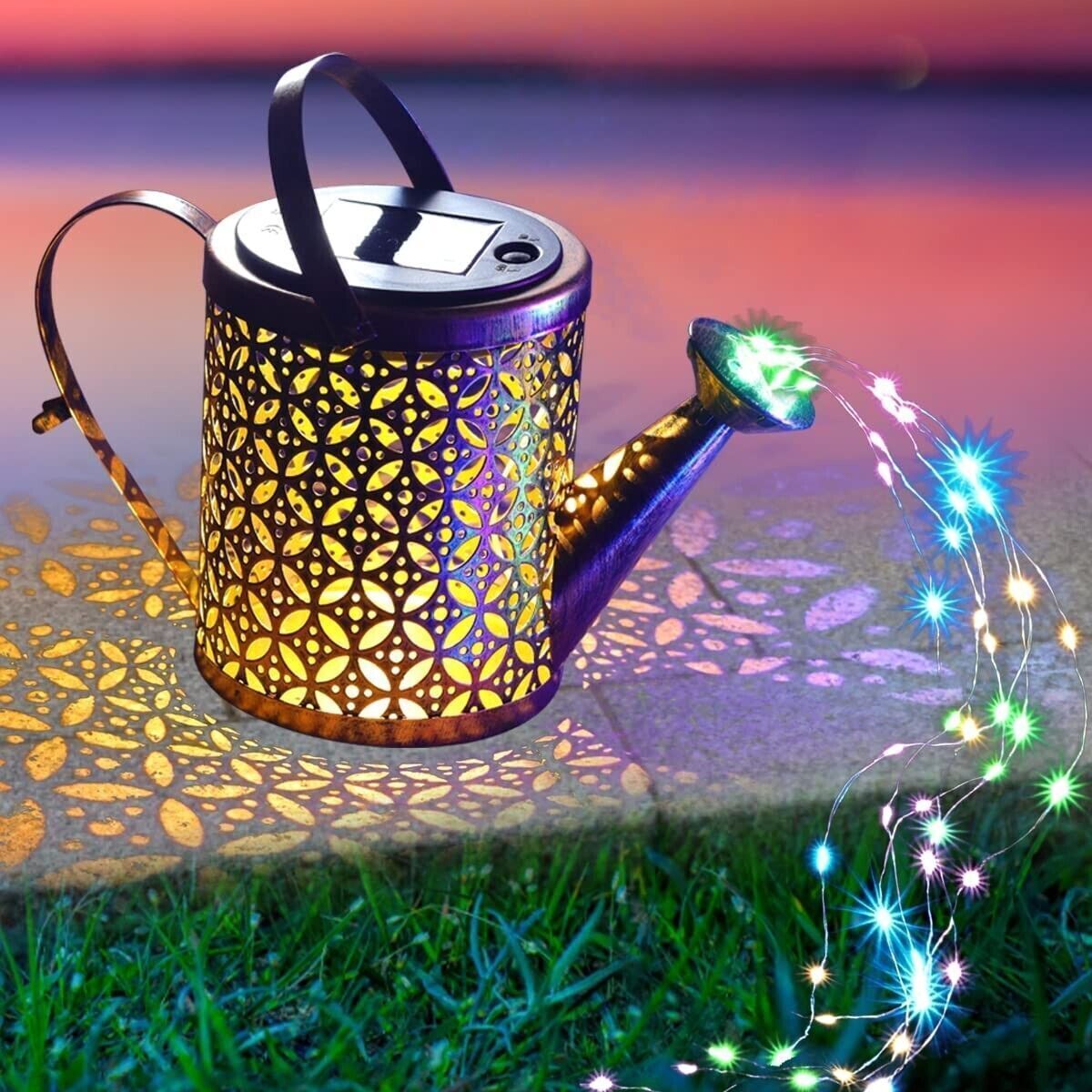Watering Can Lights, Copper Solar Garden Lights