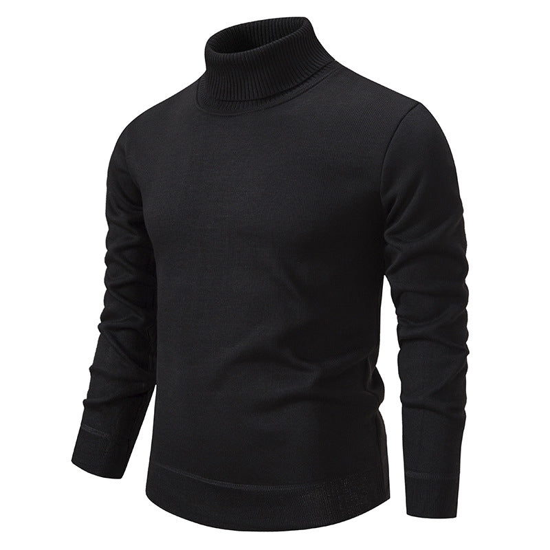 Men's Turtleneck Pullover Sweater Fashion Solid Color