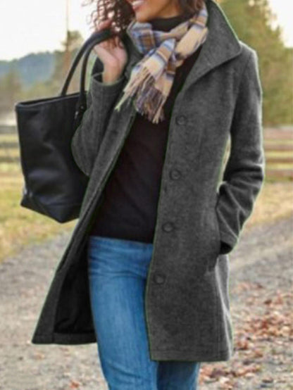 Winter Single-breasted Lapel Coat Fashion Commuter
