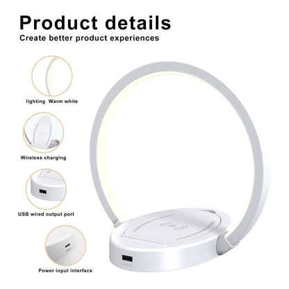 Night Lights Lamp Bluetooth Speaker Table Light With 10W Wireless