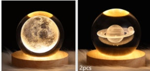 Luminous Starry Sky And Planets Moon Moon Crystal Ball Lamp