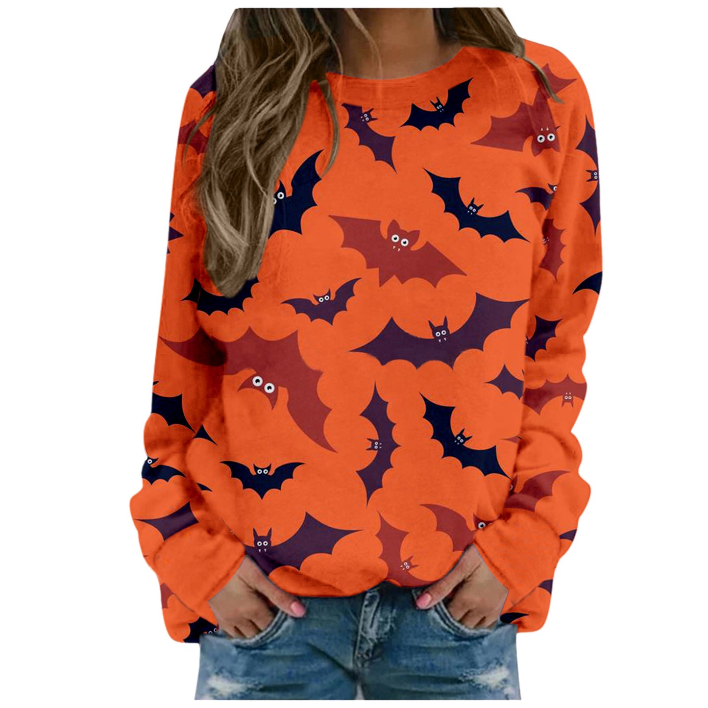 Halloween Ladies Print Long-sleeved Sweater