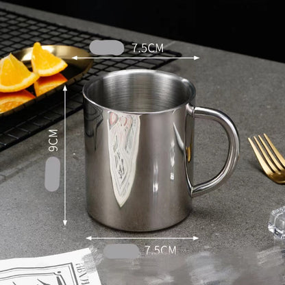 Stainless Steel Coffee Accompanying Mug Children's Water Cup Double Layer