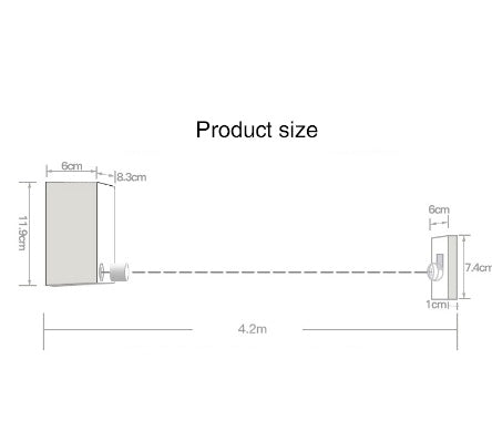 4.2m Steel Clothesline Rope Retractable Clothesline