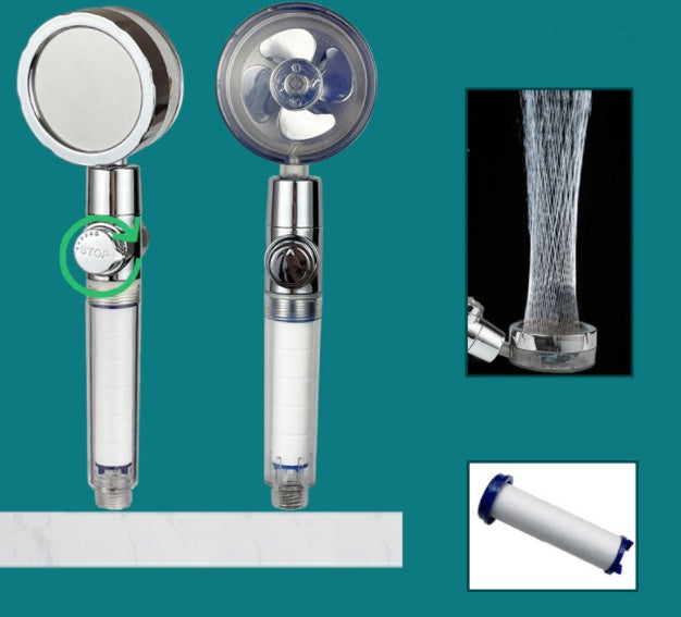 New Turbo Propeller Shower Head Water Saving High Pressure