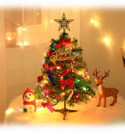 Mini Christmas Tree With Lights Small Accessories Bow Bells Decorations