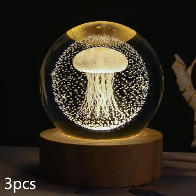 Luminous Starry Sky And Planets Moon Moon Crystal Ball Lamp