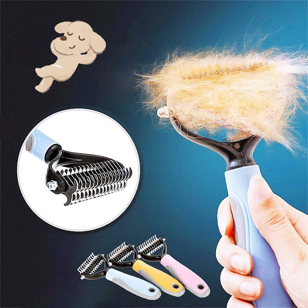 Stainless Double-sided Pet  Grooming Dematting Shedding Tools