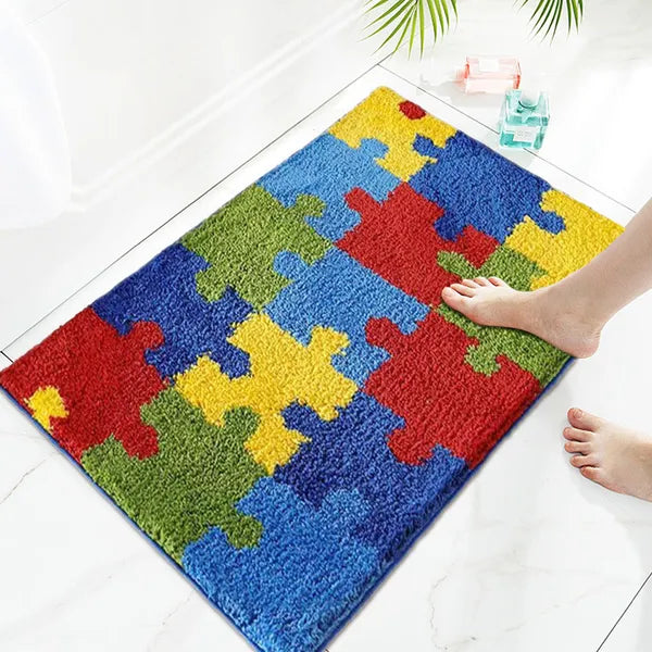 Bathroom Rug 20x32 Non Slip Fluffy Teal Bath Mat For Bathroom