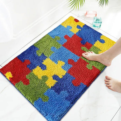 Bathroom Rug 20x32 Non Slip Fluffy Teal Bath Mat For Bathroom