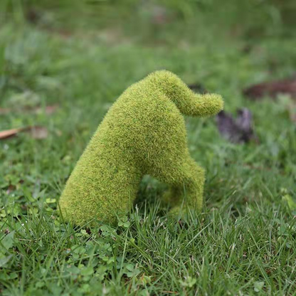 Decorative Peeing Dog in 4 Styles Green Artificial
