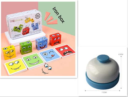 Wooden Expressions Toy Wooden Magic Cube Face Pattern Building Blocks