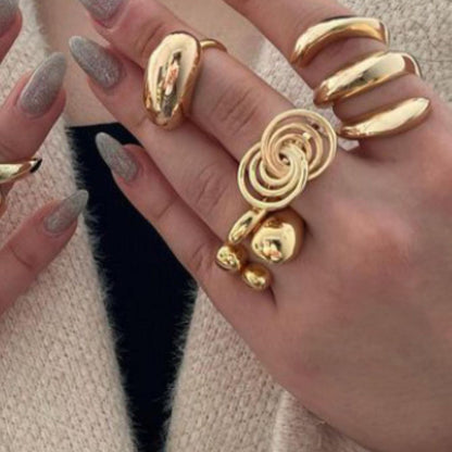 Fashion Double Layer Rings Gold And Sliver Ring Stainless Steel