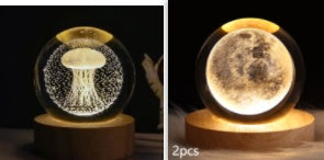 Luminous Starry Sky And Planets Moon Moon Crystal Ball Lamp