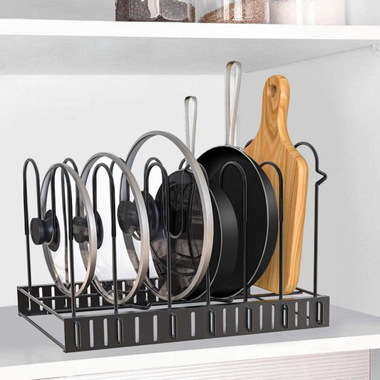 8 Tiers Iron Storage Racks Kitchen Organizer Shelf Holder Black Drain