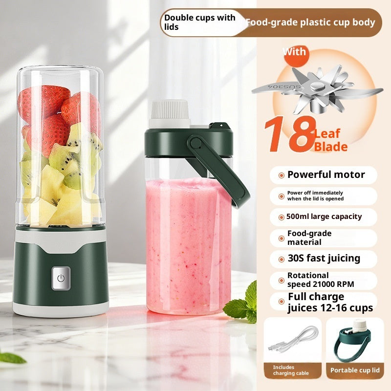 Multifunctional Rechargeable Electric USB Juicer Cup Double Cup