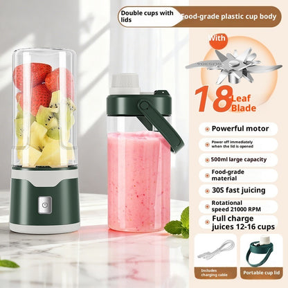 Multifunctional Rechargeable Electric USB Juicer Cup Double Cup