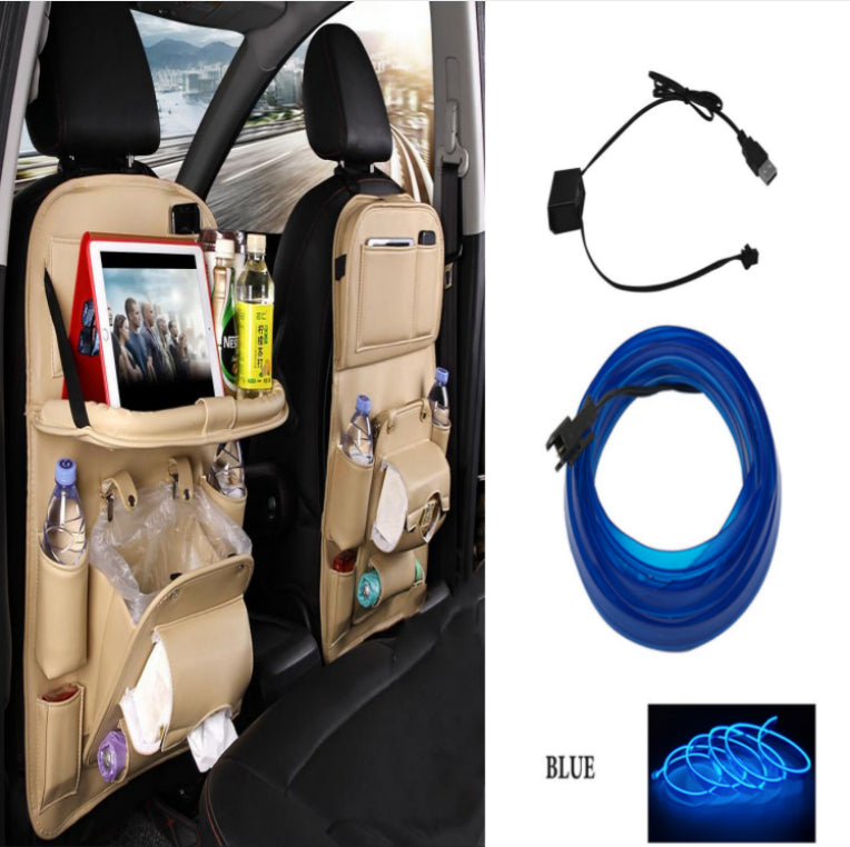 PU Leather Car Storage Bag Multifunction Seat Back Hanging Bag