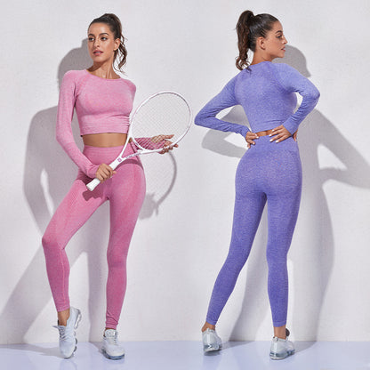 Sports Yoga Suit Women's Seamless Quick-drying Long-sleeved Tight Fitness
