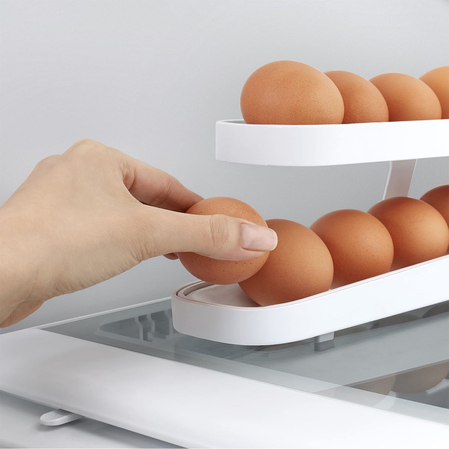 Automatic Scrolling Egg Rack Holder Storage Box Egg Basket