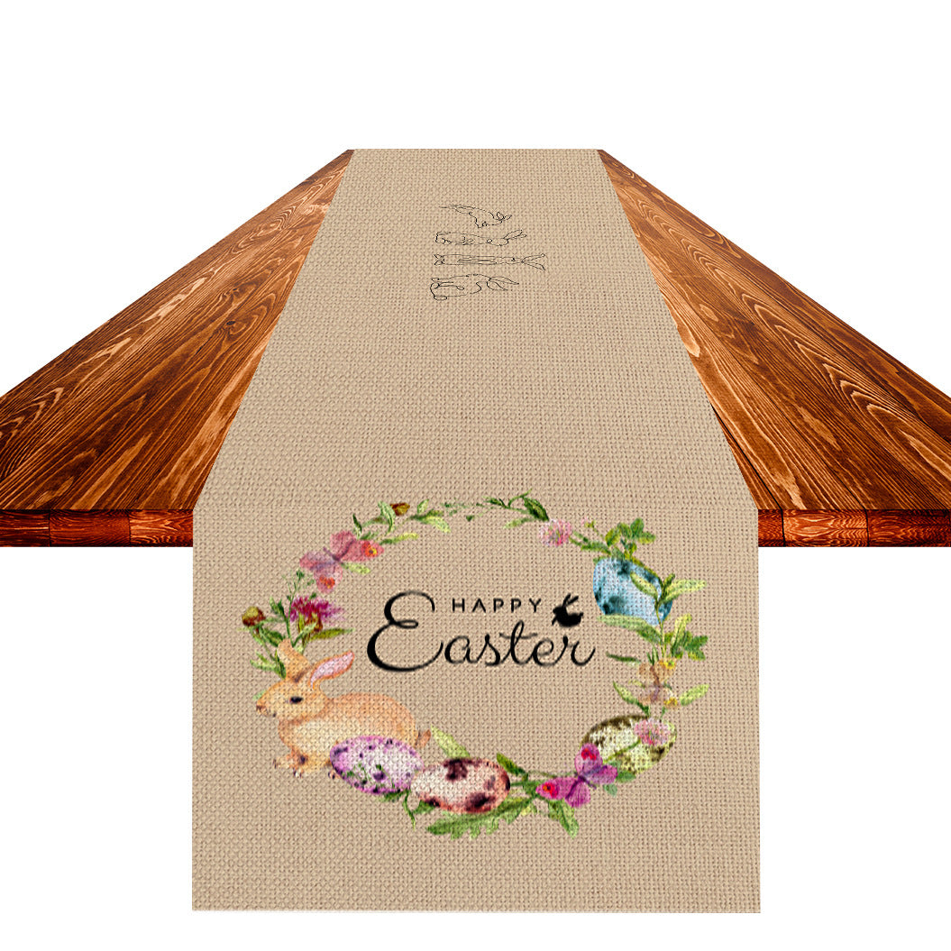 Easter Table Flag Linen Strong Durable Tablecloth Oil And Stain Proof
