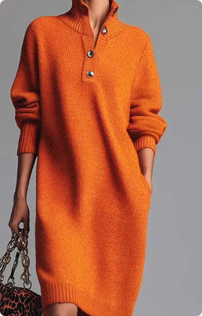 Long-sleeved Sweater Dress Fashion Warm Stand-up Collar