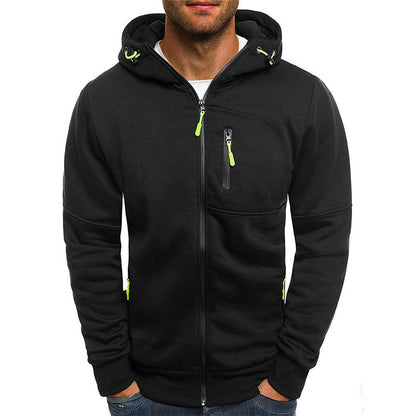 Men's Casual Zipper Hooded Sweater Fitness Jackets Cardigan