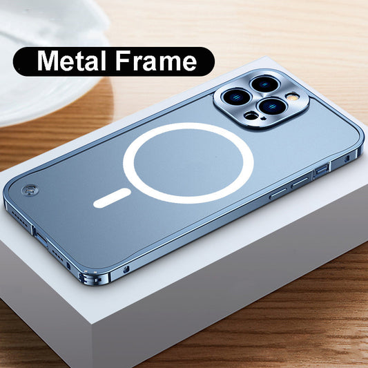 Frosted Translucent Phone Case With Aluminum Metal Frame