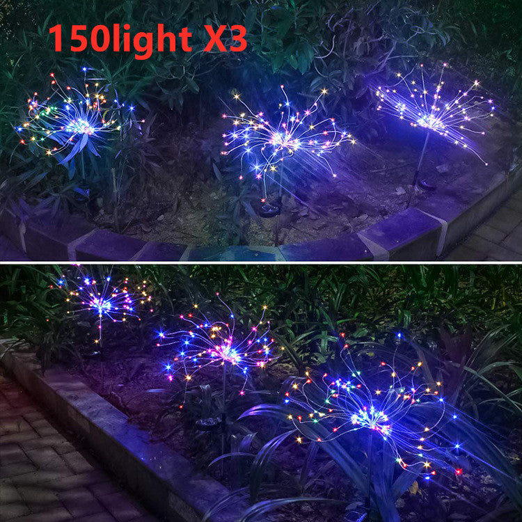 New Ground Plug Solar Fireworks Light LED Light String Copper Wire