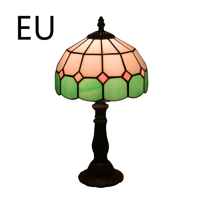 Lamp Bedroom Bedside Lamp Retro Bar Yellow Glass Lamp Resin Base Table Lamps