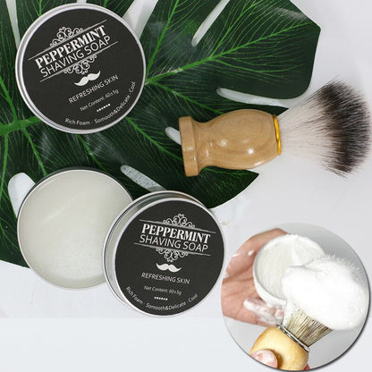 ﻿Mint Scented Men's Shaving Soap Shaving Cream Aluminum Boxed Foam