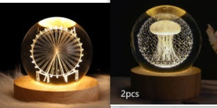 Luminous Starry Sky And Planets Moon Moon Crystal Ball Lamp