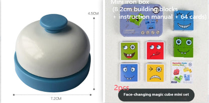 Wooden Expressions Toy Wooden Magic Cube Face Pattern Building Blocks