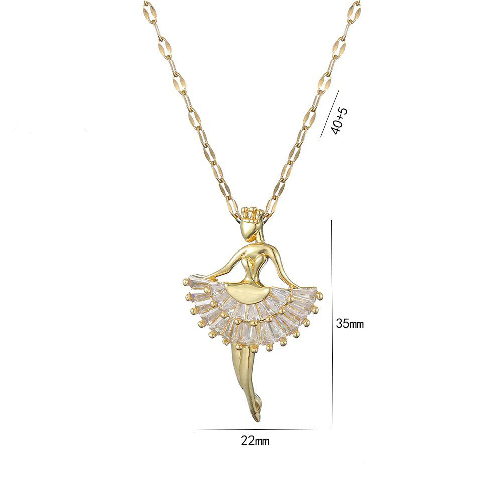Ins Ballet-girl-shaped Necklace Fashion Personality