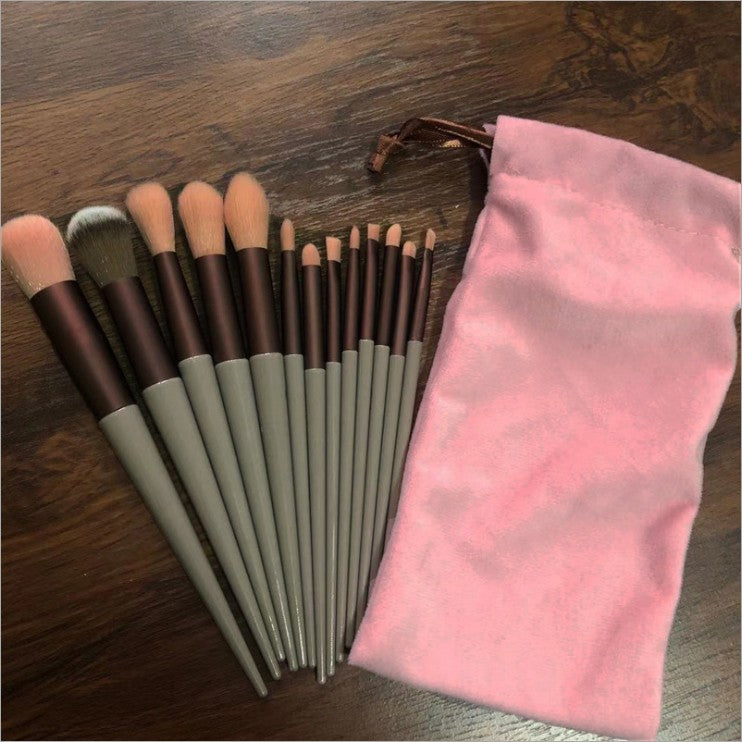 13 Pieces Purple flower Holly Leaf Makeup Brushes