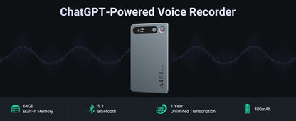 MECHEN 64GB  AI Voice Recorder, AI Notetaking Device