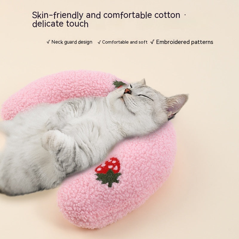 Pet Dog Cat Pillow Protect Cervical Spine Deep Sleep U-shape Pillow