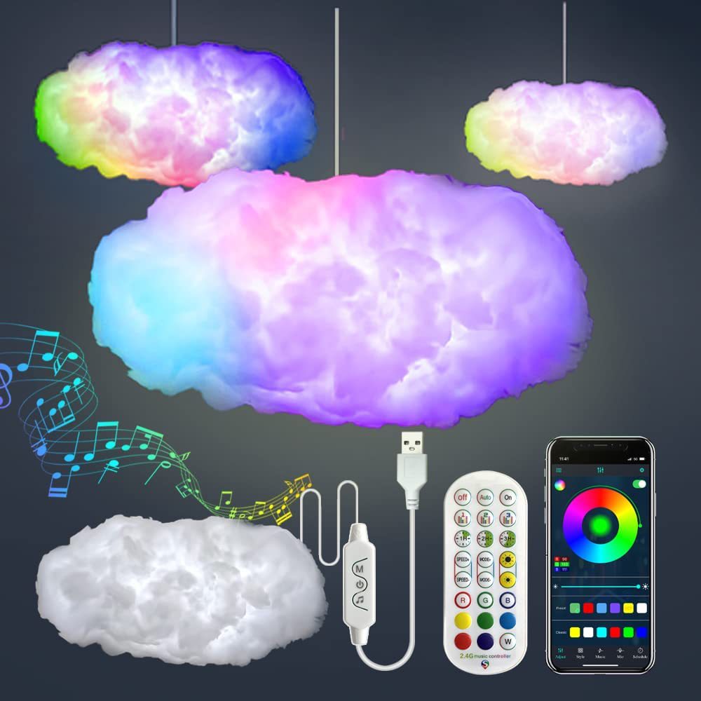 USB Cloud Light APP Control Music Synchronization 3D RGBIC