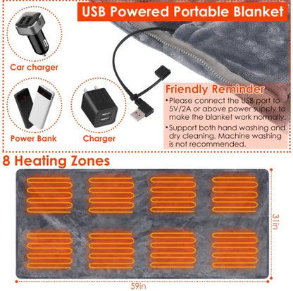 59 Plus 31in USB Heated Blanket Electric Heated Blanket