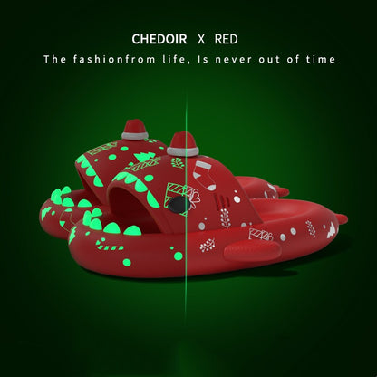 Halloween And Christmas Shoes Ins Luminous Shark Slippers