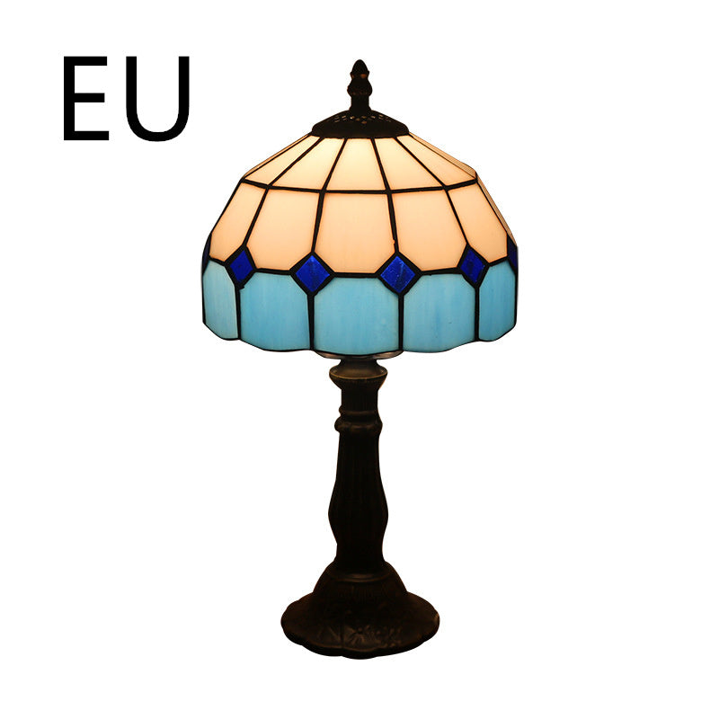 Lamp Bedroom Bedside Lamp Retro Bar Yellow Glass Lamp Resin Base Table Lamps