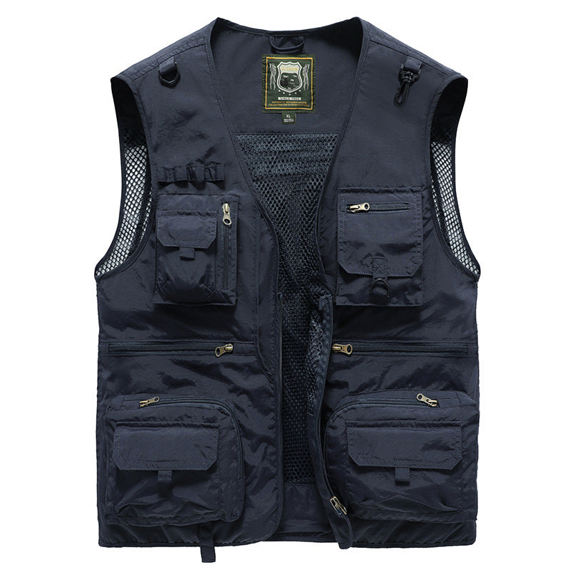 14 Pockets Summer New Men US Tactical Hiking Fishing Vest