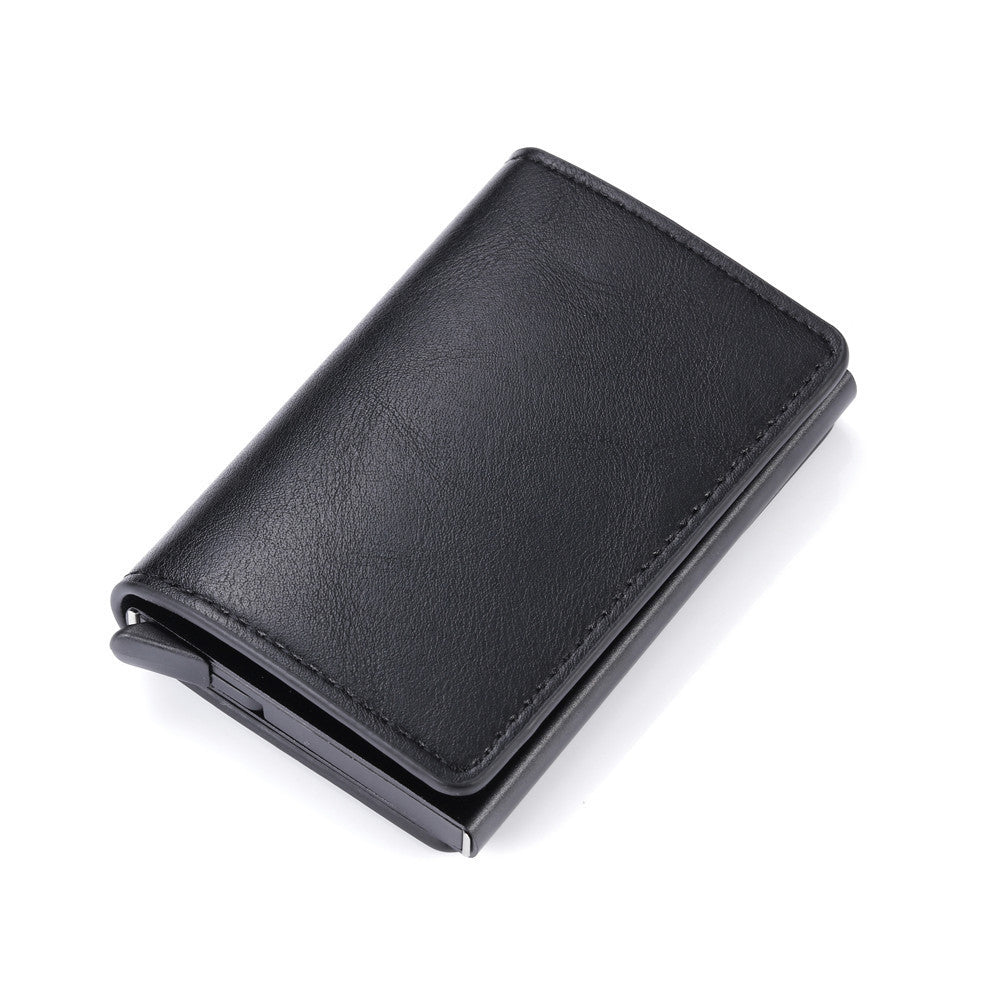 Anti-magnetic automatic eject single aluminum alloy card holder