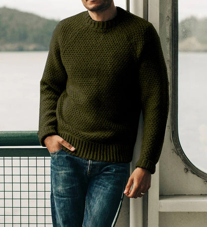 Men's Pullover Sweater Winter Round Neck Knitted Top