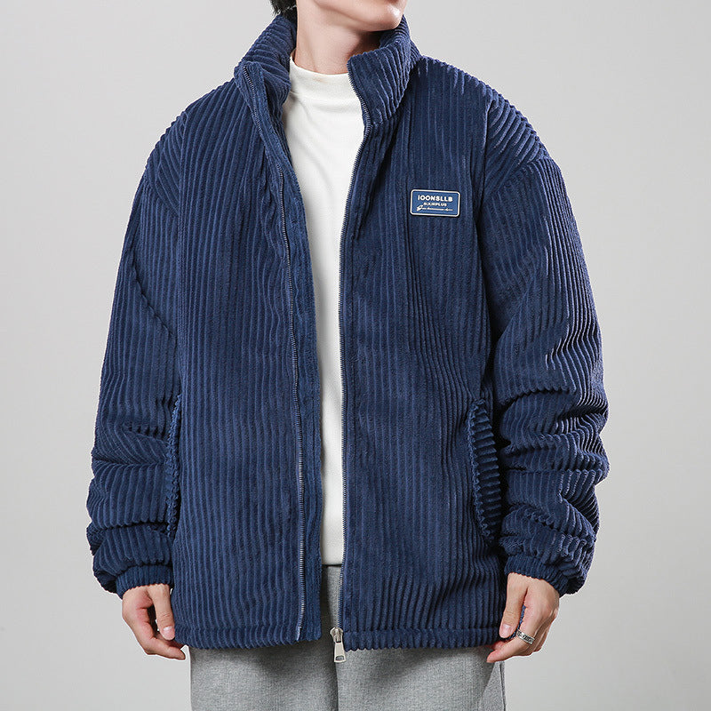 Winter Corduroy Cotton-padded Coat Warm Stand Collar